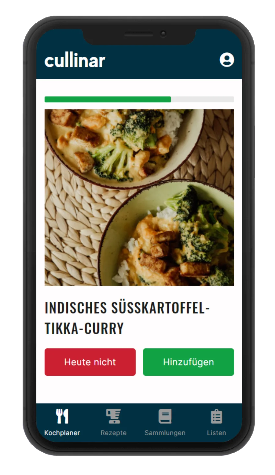 cullinar-Einkaufsliste auf dem Smartphone